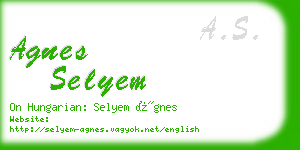 agnes selyem business card